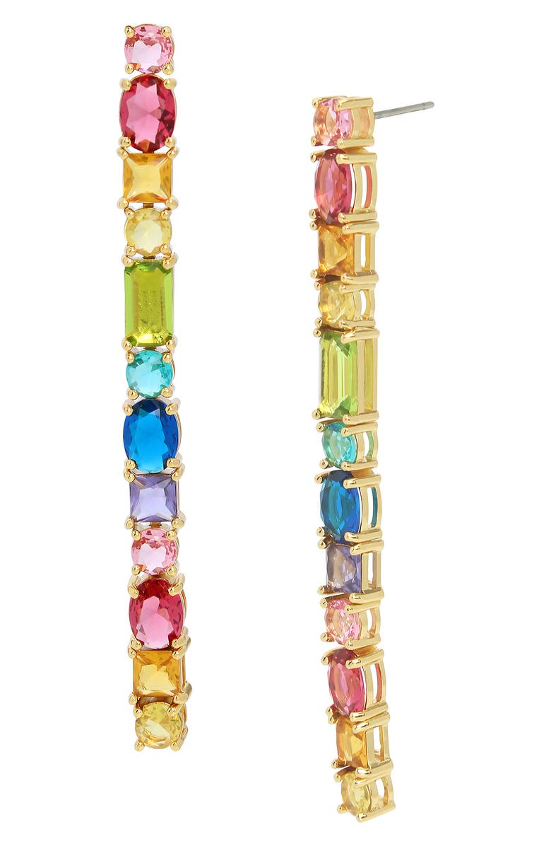 Kurt Geiger London Mixed Crystal Linear Drop Earrings, Main, color, 