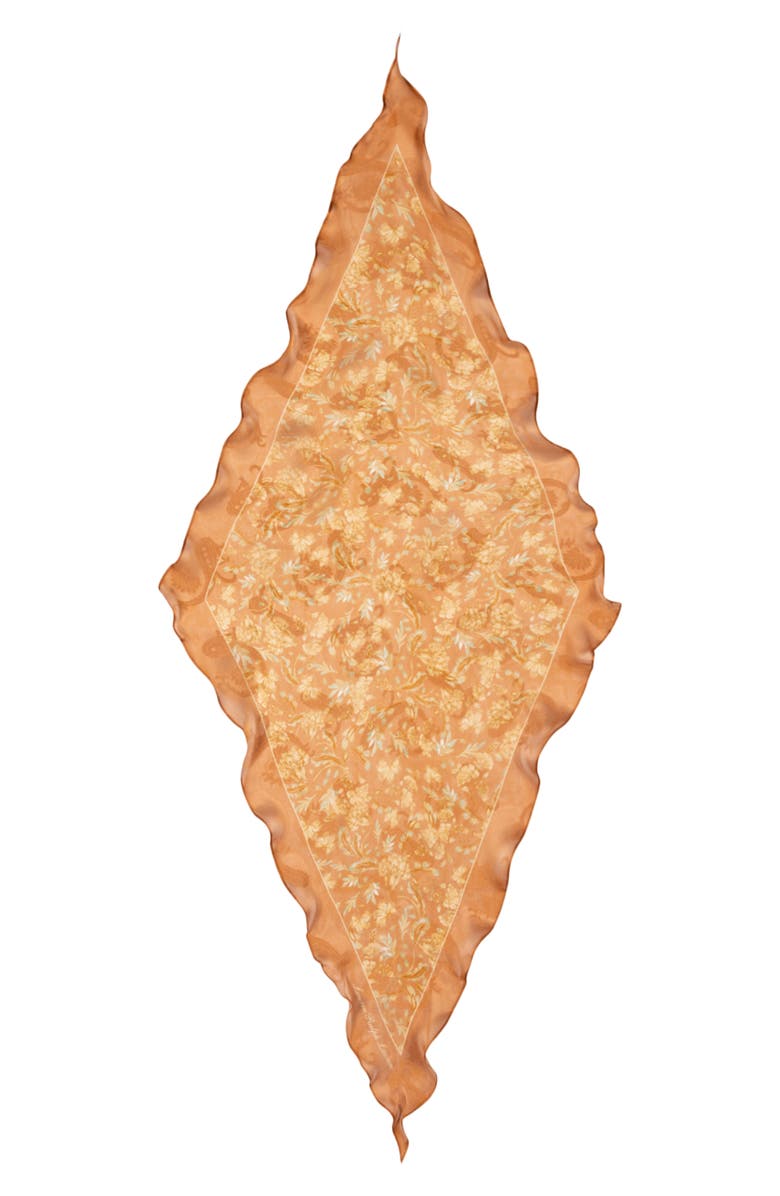 Lauren Ralph Lauren Floral Silk Scarf, Alternate, color, Red Terracotta