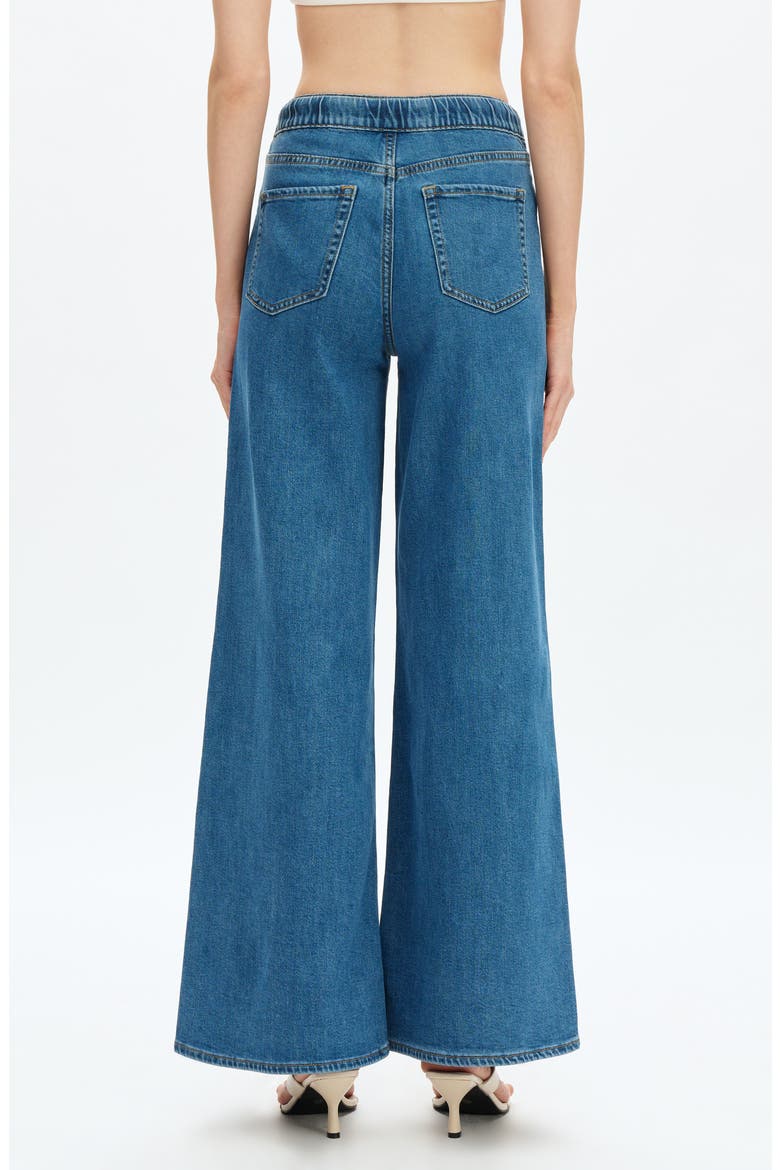 Zephyrine Drawstring High Waist Wide Leg Jeans, Alternate, color, MEDIUM BLUE