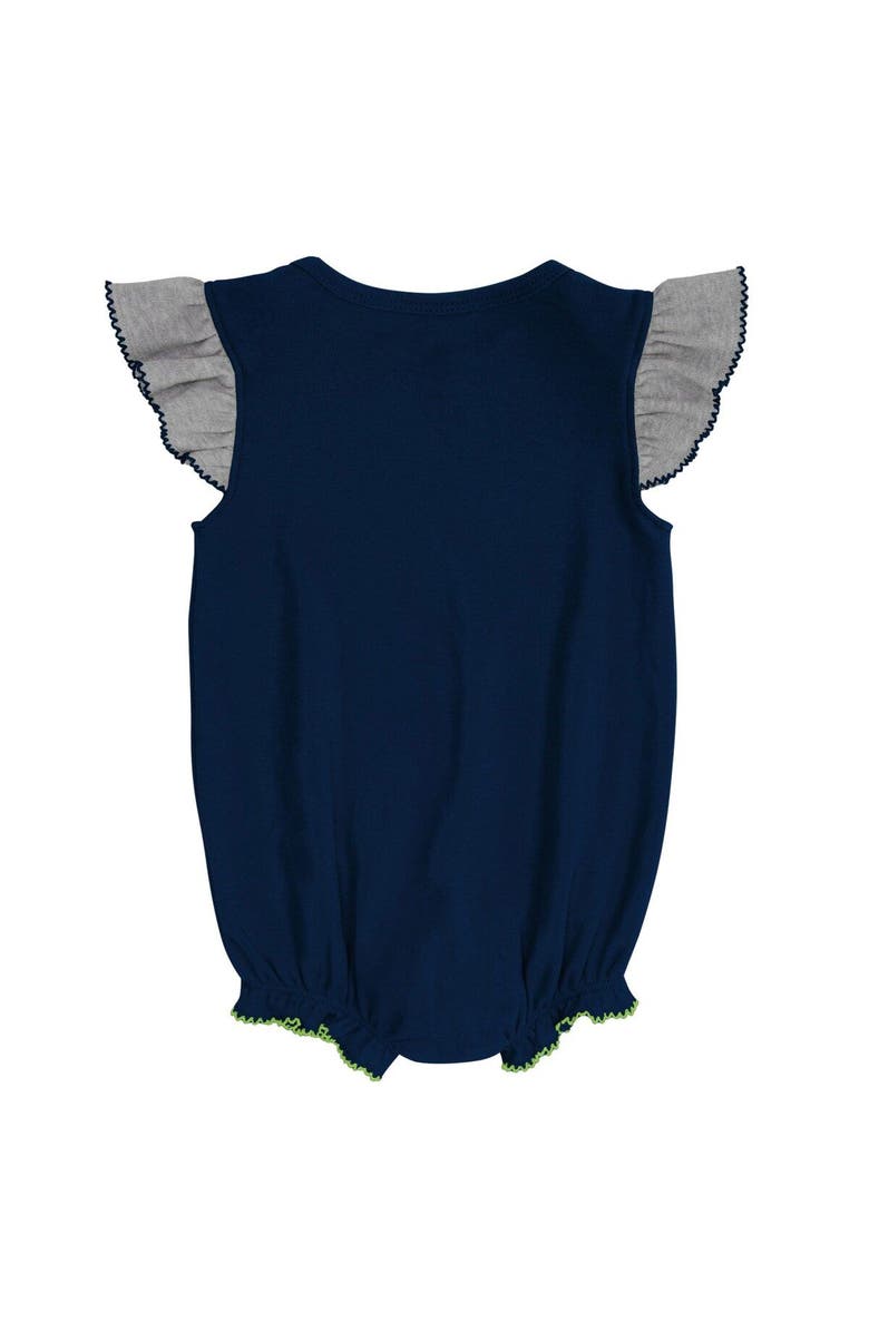 Outerstuff Girls Newborn & Infant College Navy/Heathered Gray Seattle Seahawks All The Love Bodysuit Bib & Booties Set, Alternate, color, Navy