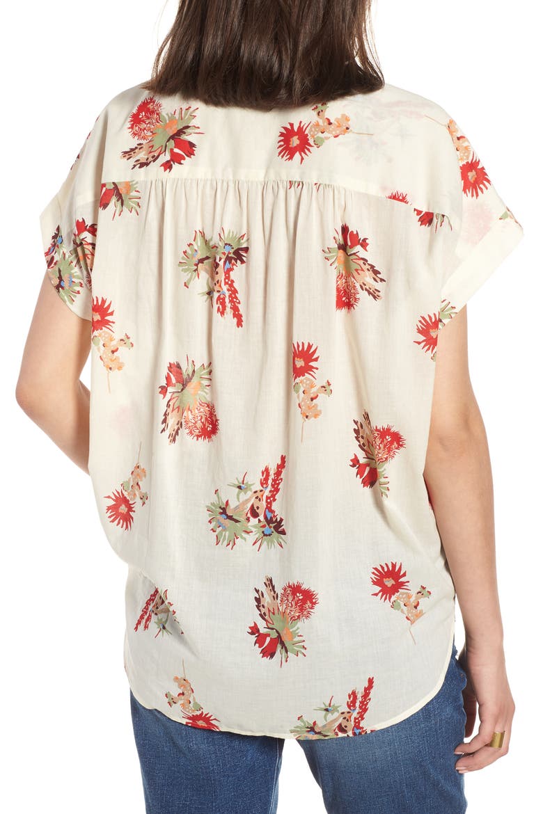 Central Cactus Floral Shirt, Alternate, color, ANTIQUE CREAM