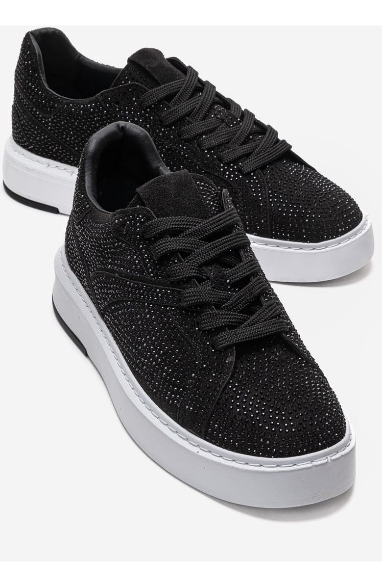 Prologue Shoes Berina Embellished Sneaker, Main, color, Black Suede