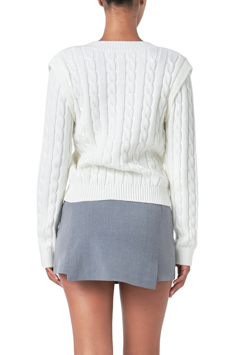 Endless Rose Cable Knit Sweater, Alternate, color, Ivory