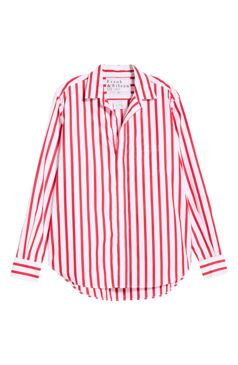 Frank & Eileen Eileen Relaxed Button-Up Shirt, Main, color, White Red Stripe