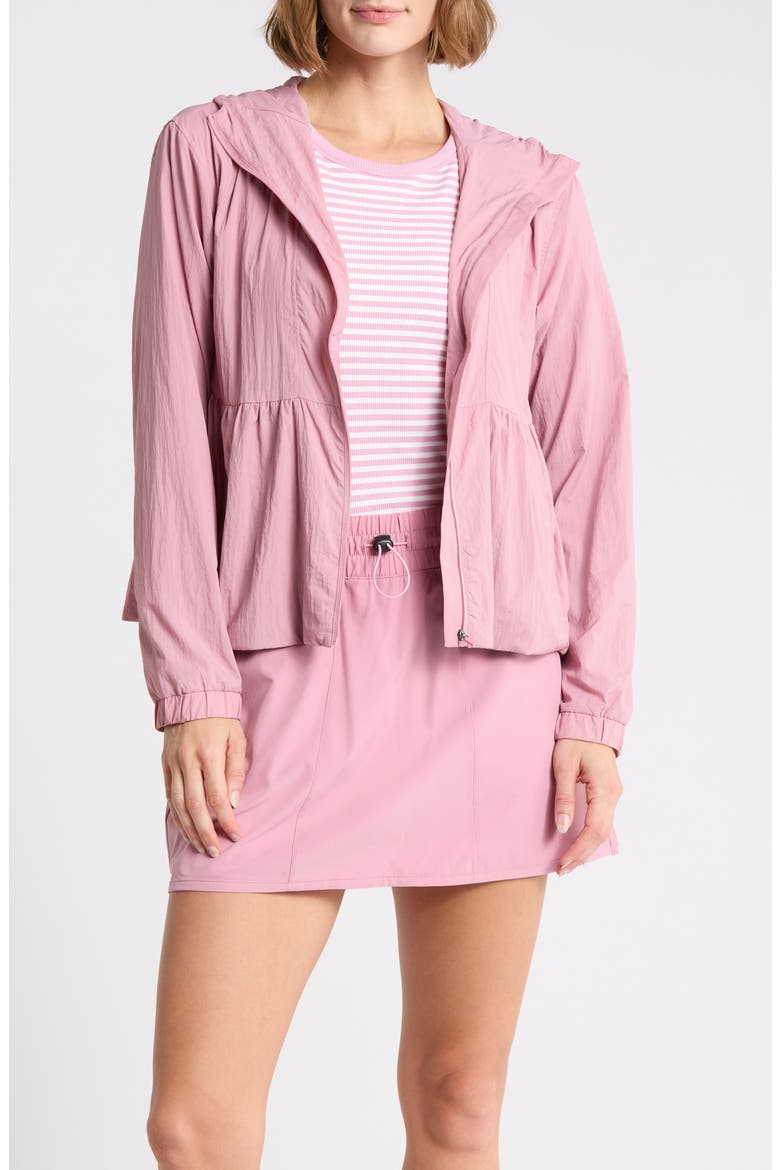Radiant Sherry Peplum Jacket, Main, color, PINK PLUM