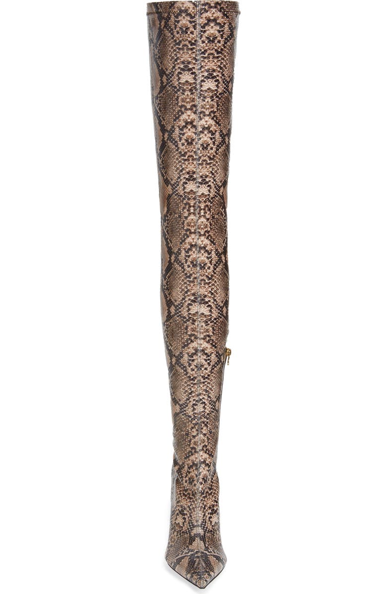 Stella McCartney Iconic Python Print Pointed Toe Over the Knee Boot, Alternate, color,