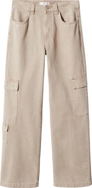 MANGO Relaxed Straight Leg Cargo Jeans