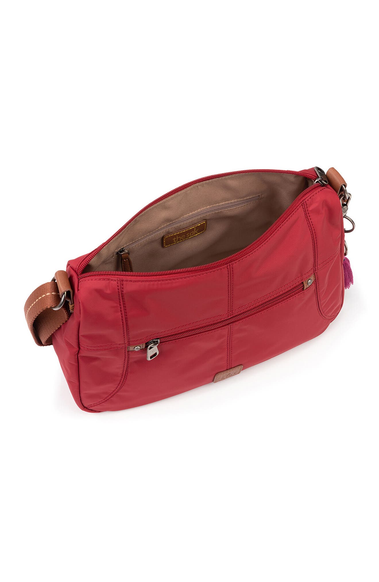 The Sak Esperato Nylon Hobo, Alternate, color, Crimson