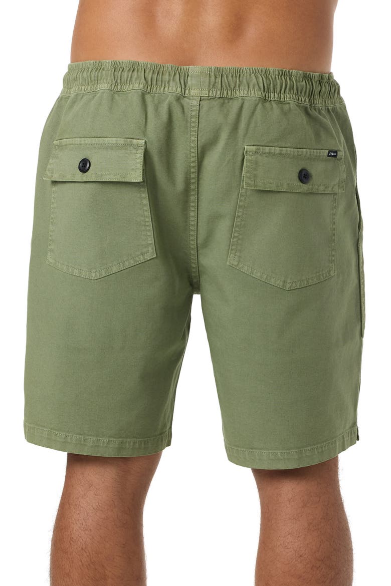 Ronan Field Cotton Canvas Drawstring Shorts, Alternate, color, OIL GREEN