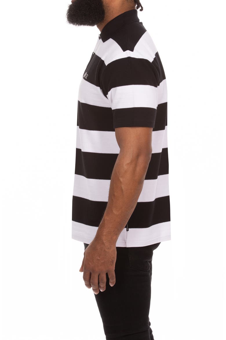 Big Dripper Stripe Polo, Alternate, color, BLACK