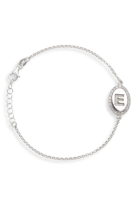 Diamond Initial Disc Bracelet