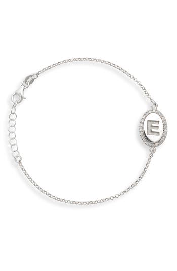 Meshmerise Diamond Initial Disc Bracelet In Metallic