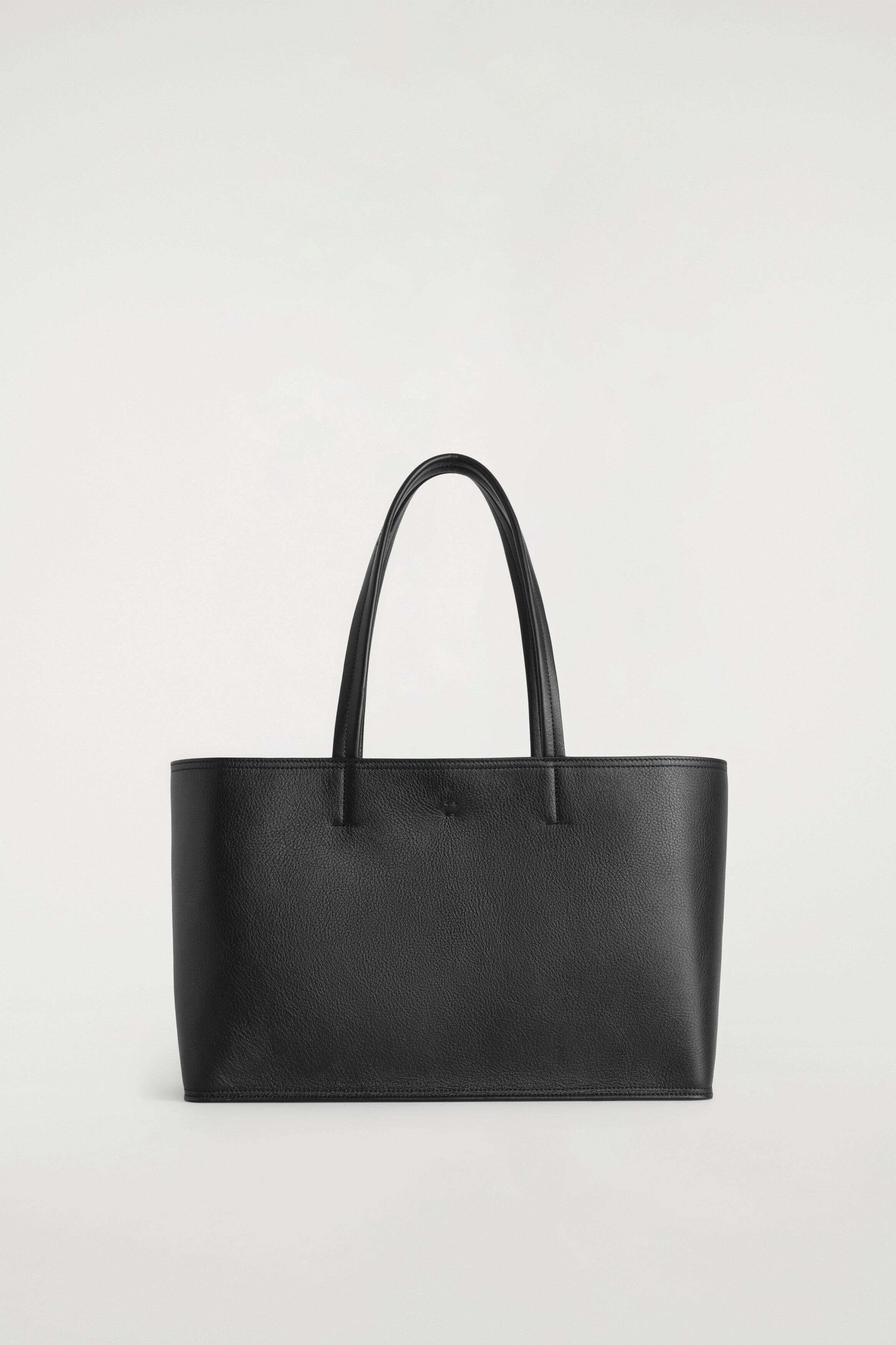Journée Tote Bag - Leather, Alternate, color, BLACK