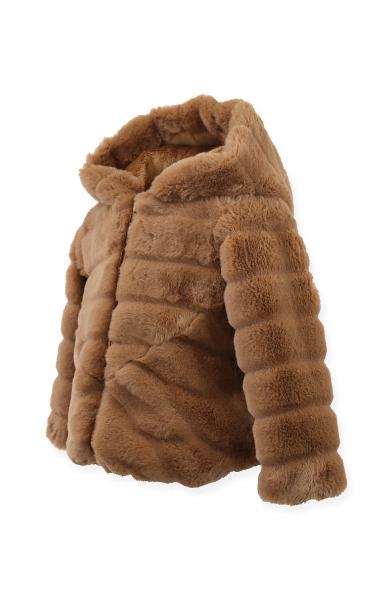 Widgeon Faux Fur Hooded Zip Cozy Jacket, Alternate, color, Chocolate Eclair