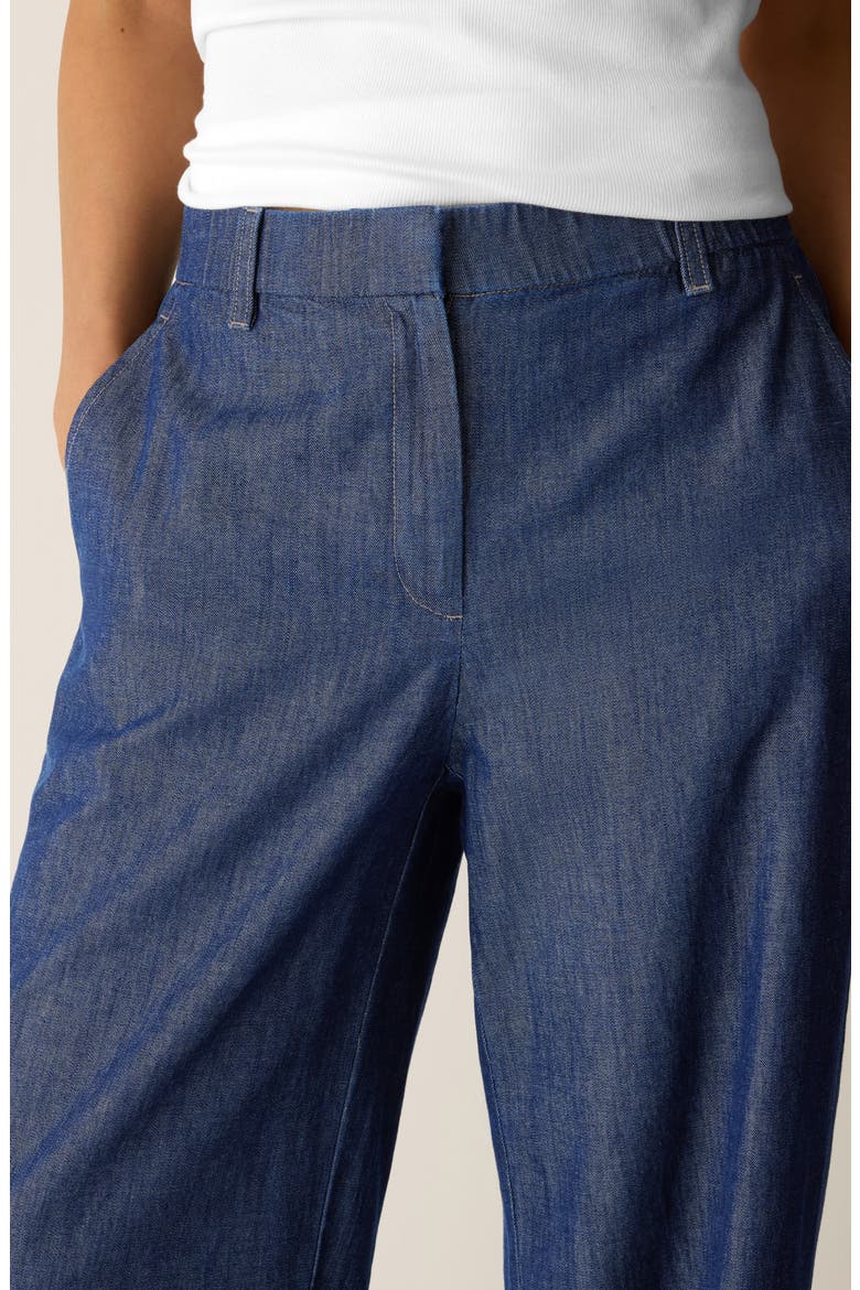 Wide Leg Organic Cotton Denim Pants, Alternate, color, DARK INDIGO