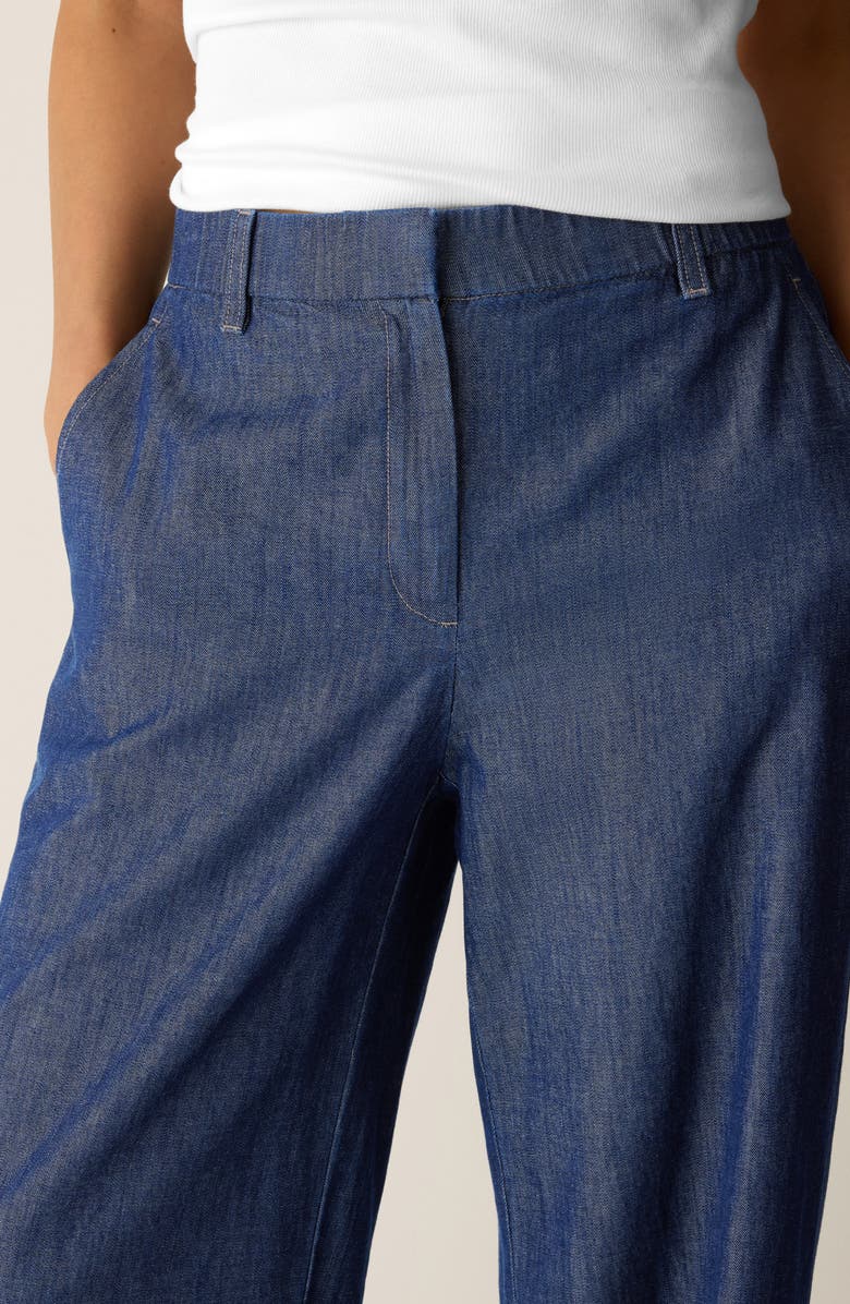 Eileen Fisher Wide Leg Organic Cotton Denim Pants, Alternate, color,
