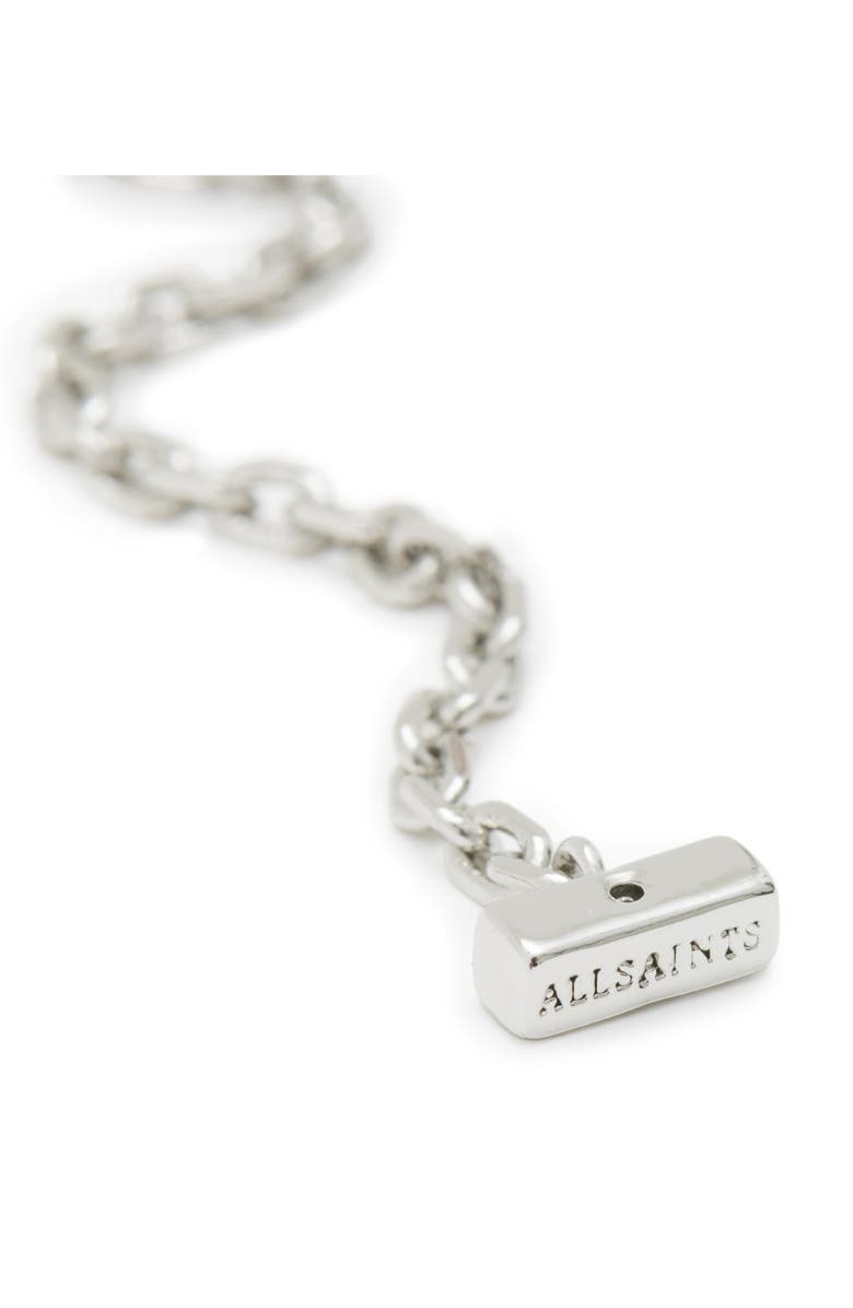 AllSaints Chain Front Back Drop Earrings, Alternate, color, Rhodium
