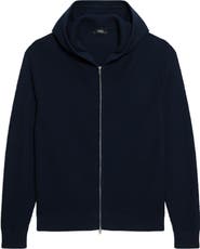 Theory Myhlo Perforated Waffle Cotton Zip Hoodie