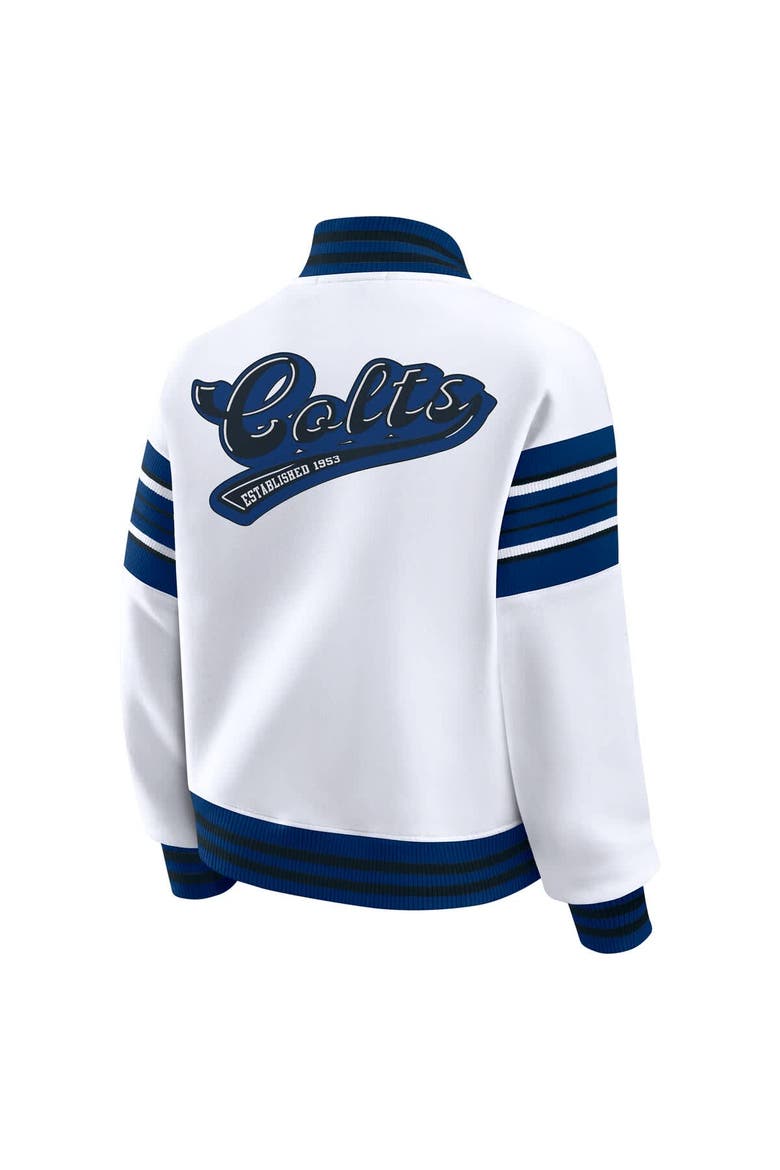 Women's WEAR by Erin Andrews White Indianapolis Colts Plus Size Full-Snap Fleece Sweatshirt Jacket, Alternate, color, White