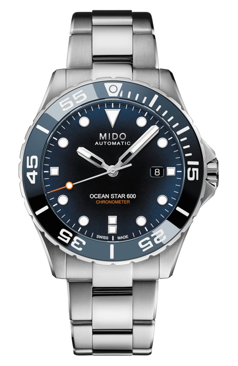 MIDO Ocean Star 600 Chronometer Bracelet Watch, 43mm, Main, color, Blue