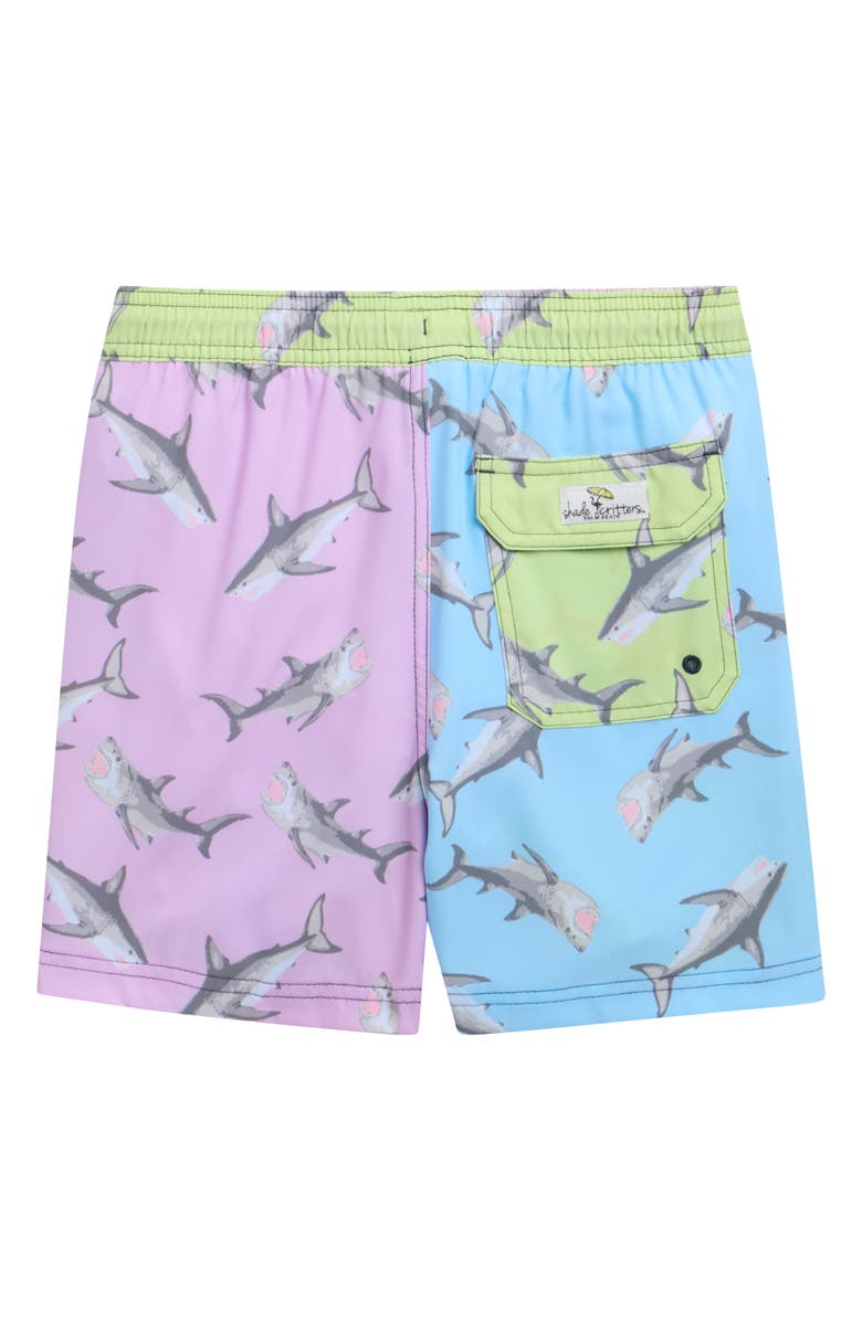 Shade Critters Kids' Shark H₂O Swim Shorts, Alternate, color, Green/ Blue Multi