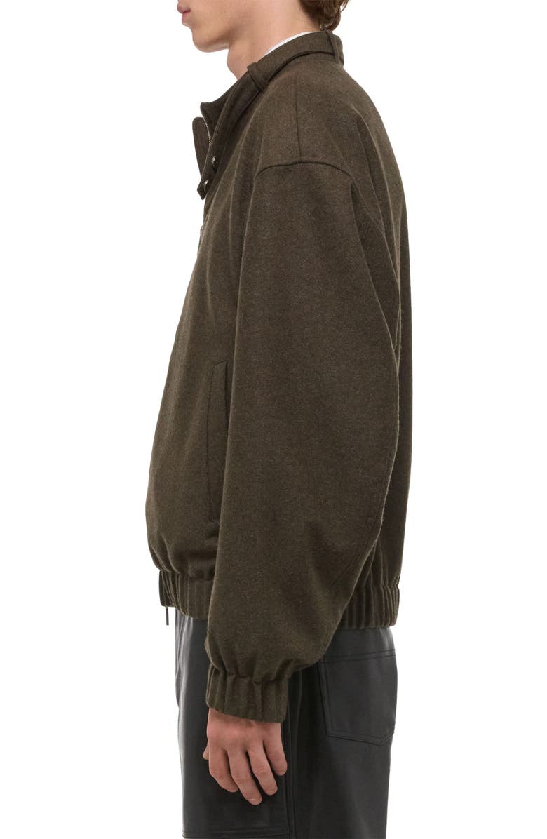 Helmut Lang Wool Blend Bomber Jacket, Alternate, color, Green Melange