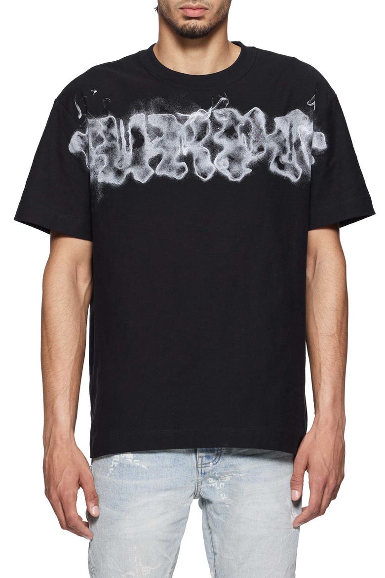 Textured Cotton Jersey Logo Graphic T-Shirt, Main, color, BLACK
