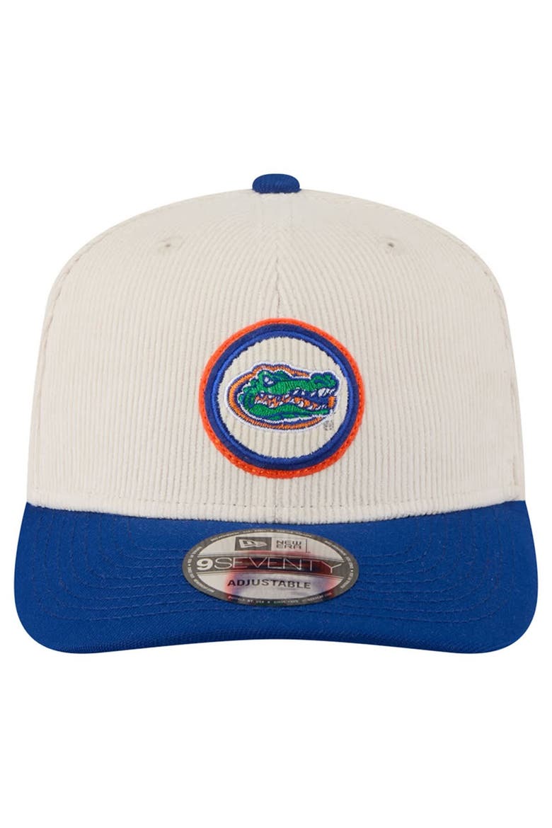 Men's New Era Cream/Royal Florida Gators Loyal Corduroy 9SEVENTY Adjustable Hat, Alternate, color, Cream