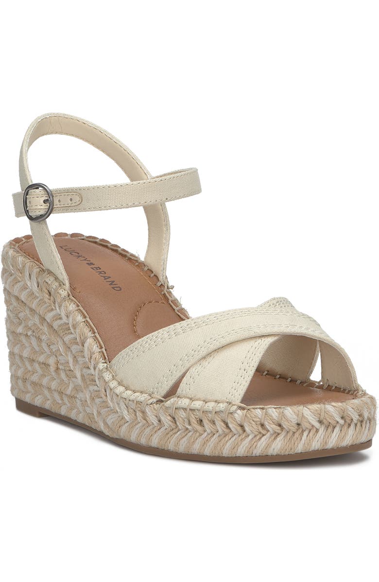 Lucky Brand Candyr Platform Wedge Sandal, Main, color, Vanilla
