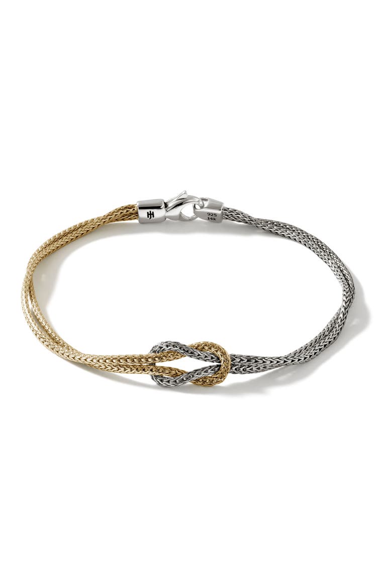 Love Knot Bracelet, 1.8mm, Main, color, SILVER/ GOLD