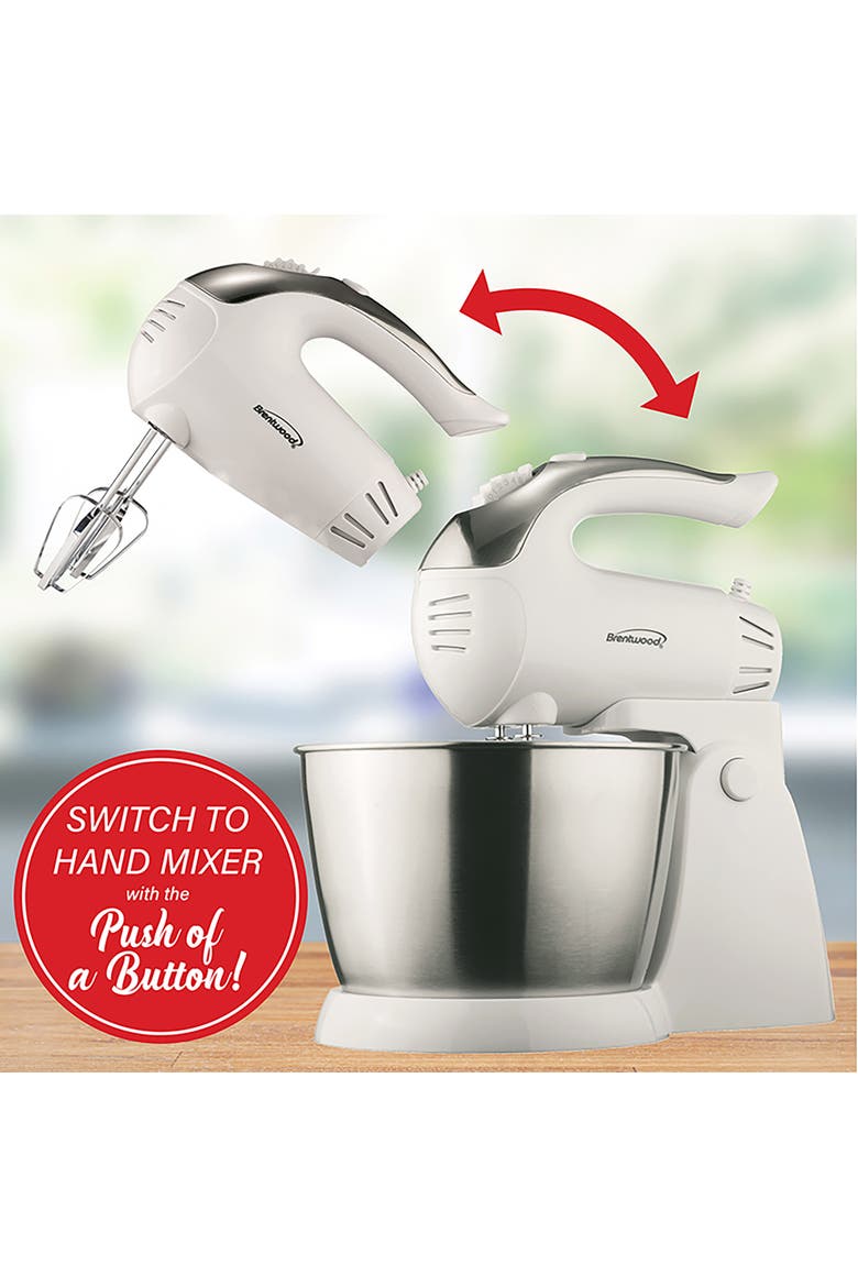 5-Speed Stand Mixer Stainless Steel Bowl 200W in White, Alternate, color, White