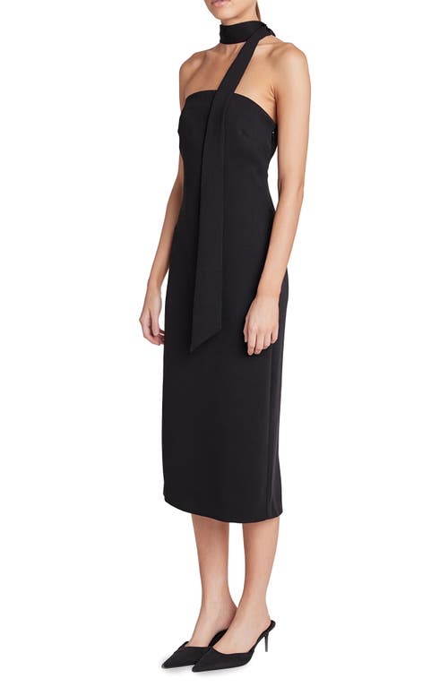 Endless Rose Choker Tie Sleeveless Midi Dress In Black