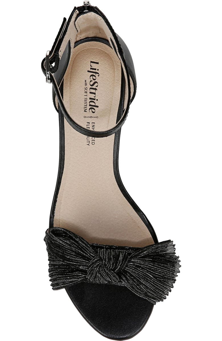 LifeStride Florence Bow Ankle Strap Sandal, Alternate, color, Black