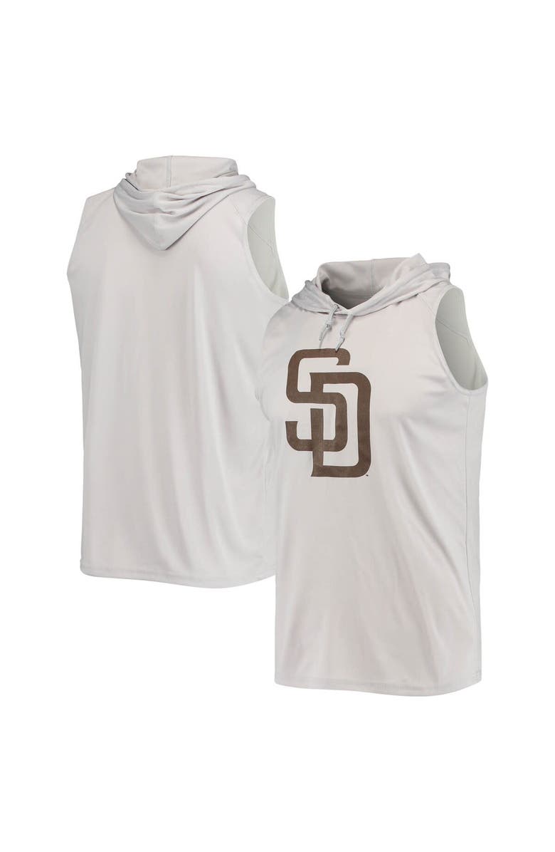 STITCHES Men's Stitches Gray San Diego Padres Sleeveless Pullover Hoodie, Main, color, Gray