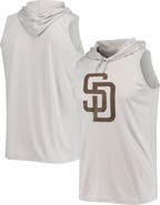 STITCHES Men's Stitches Gray San Diego Padres Sleeveless Pullover Hoodie