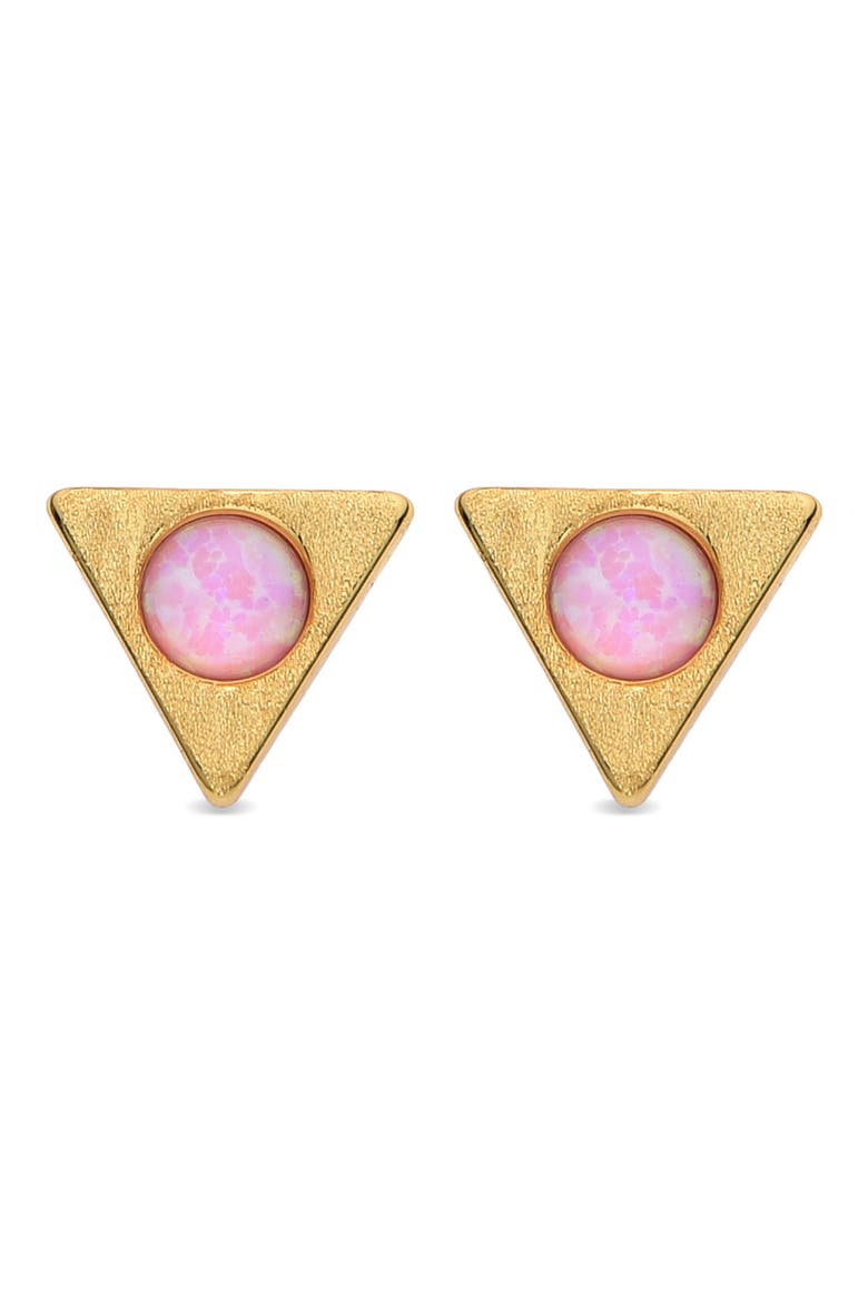 Triangle Stud Earrings, Alternate, color, GOLD