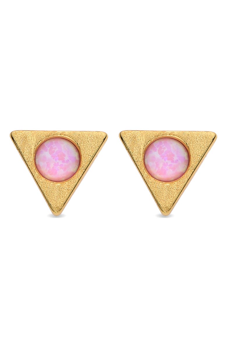 EYE CANDY LOS ANGELES Triangle Stud Earrings, Alternate, color, Gold