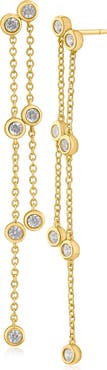 CZ by Kenneth Jay Lane Cubic Zirconia Double Strand Drop Earrings