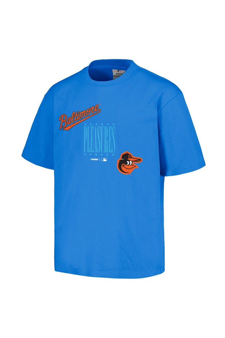 Men's PLEASURES  Blue Baltimore Orioles Repurpose T-Shirt, Alternate, color, Blue