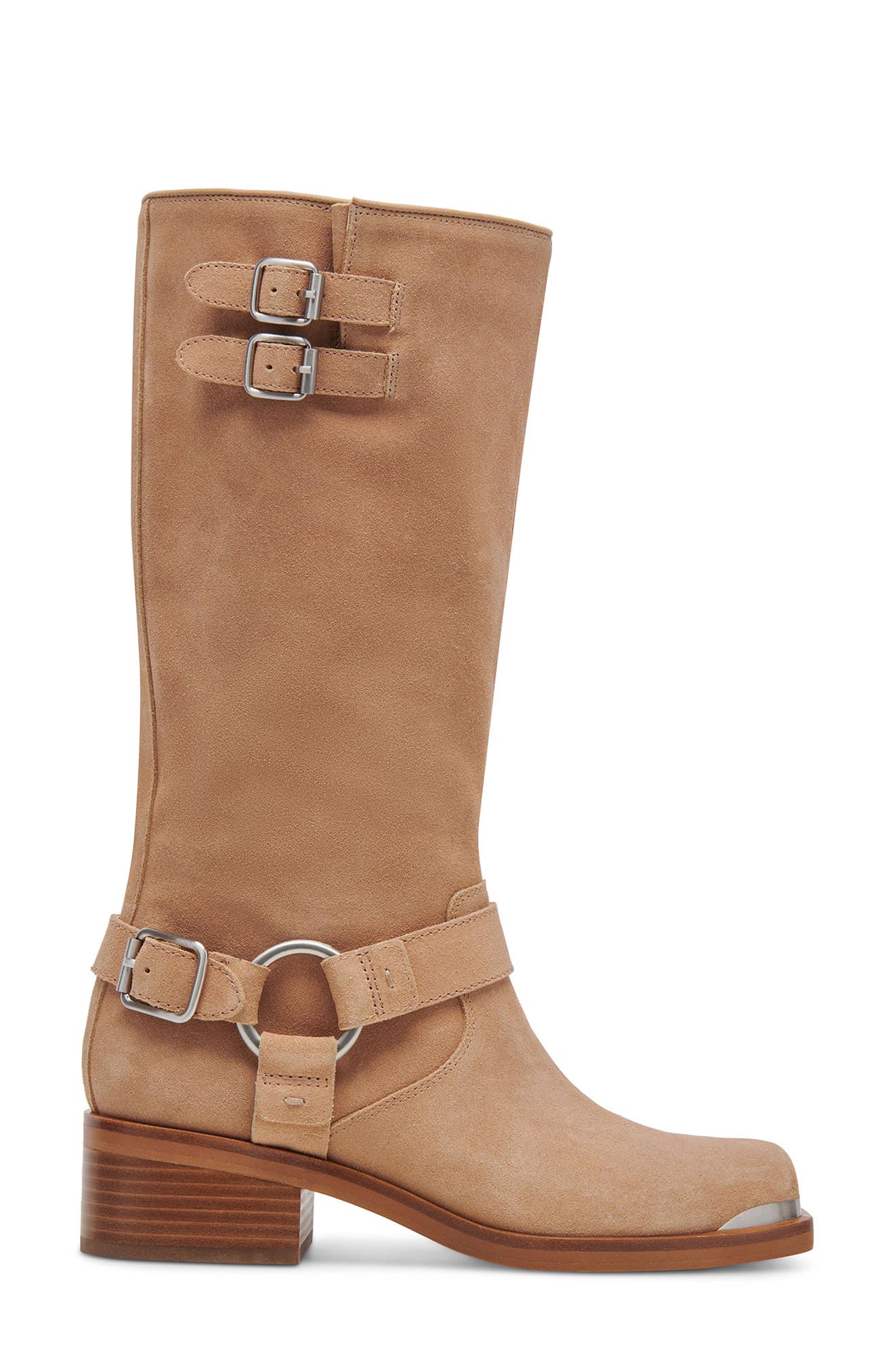 Evi Leather Moto Boot, Alternate, color, MUSHROOM SUEDE