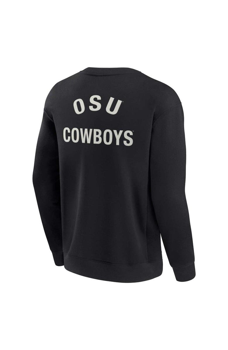 Fanatics Signature Unisex Fanatics Signature Black Oklahoma State Cowboys Super Soft Pullover Crew Sweatshirt, Alternate, color, Black