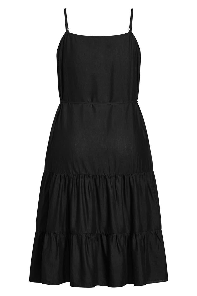 Sleeveless Linen Blend Dress, Alternate, color, BLACK