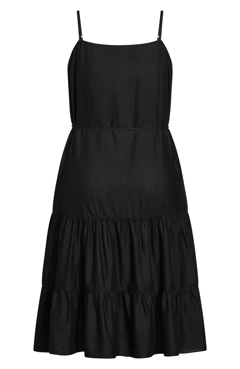 City Chic Sleeveless Linen Blend Dress, Alternate, color,