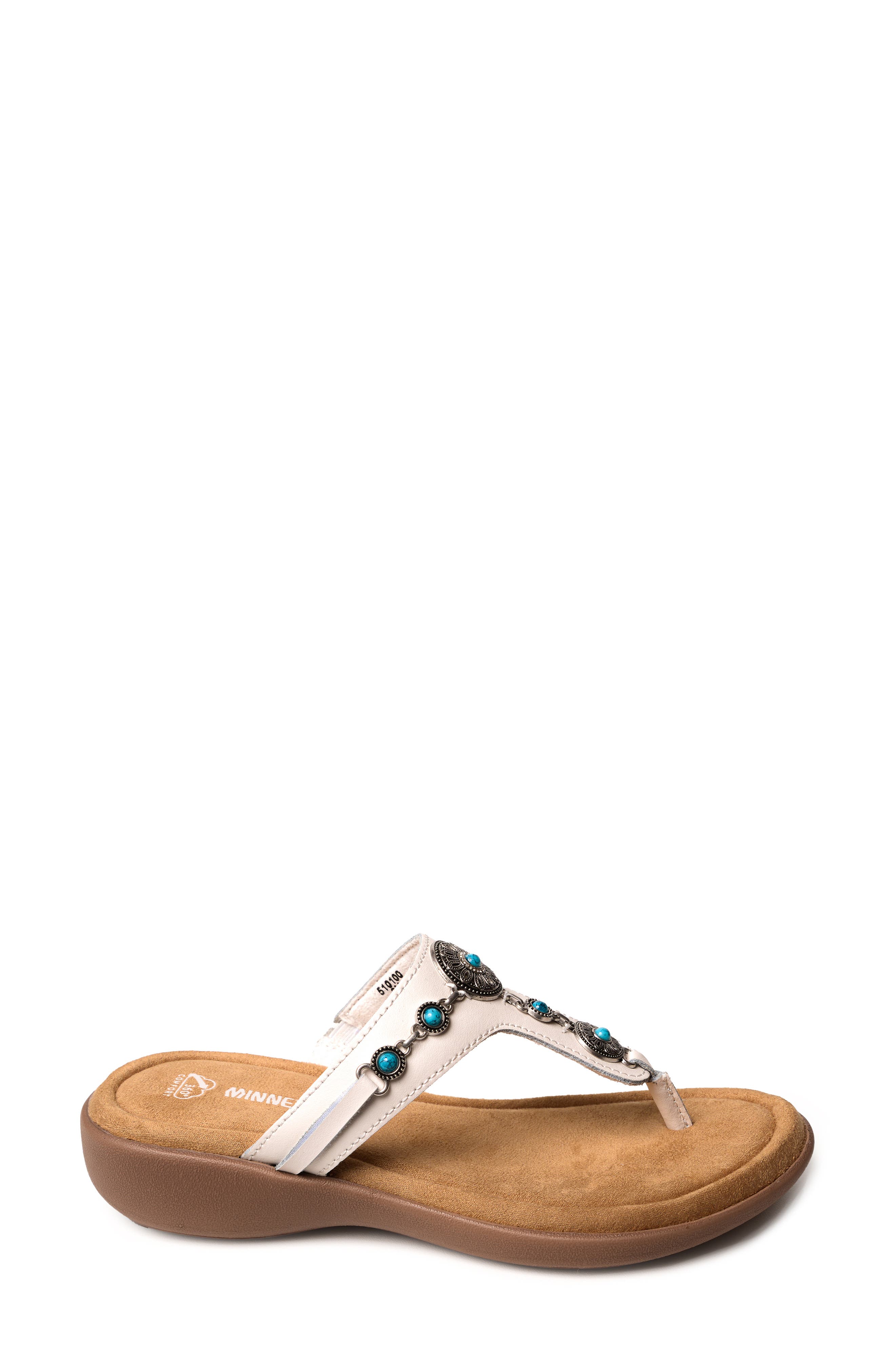 Minnetonka Brecca Flip Flop, Alternate, color, White
