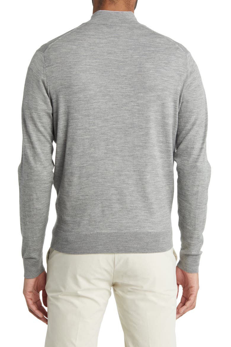 Crown Crafted Excursionist Flex Quarter Zip Merino Wool Blend Pullover, Alternate, color, GALE GREY