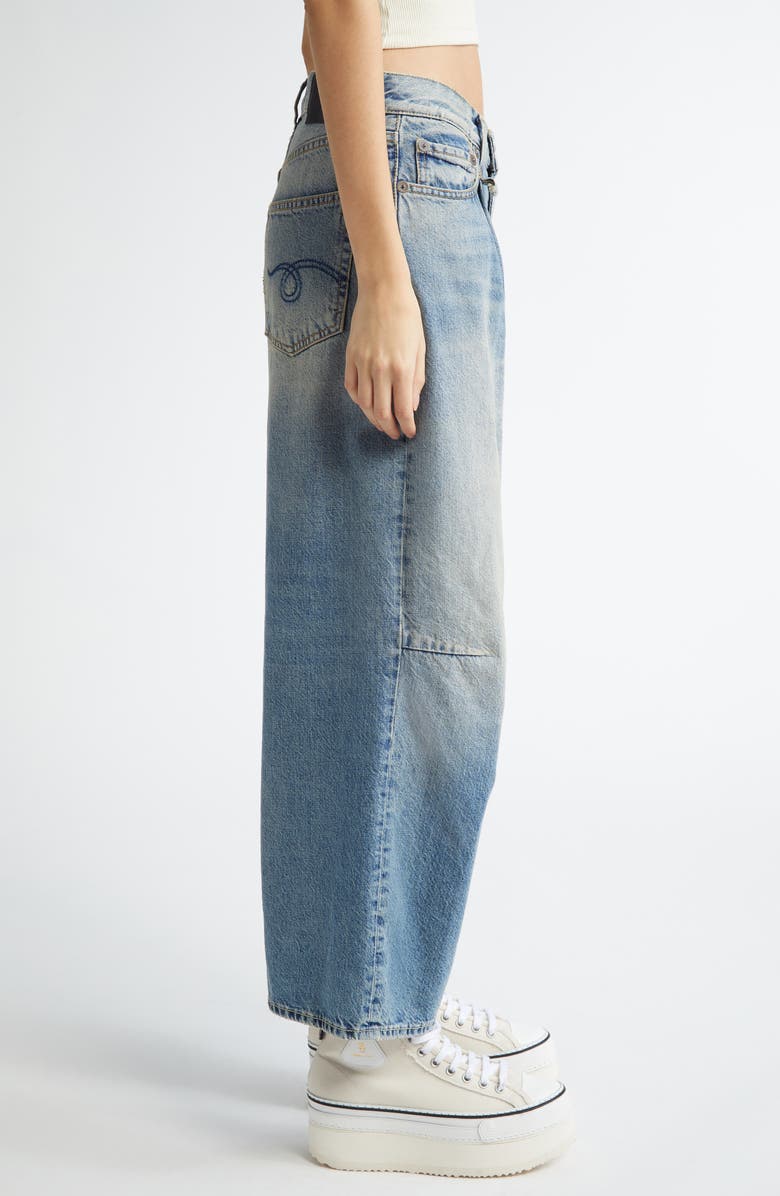 R13 Pleated Crop Wide Leg Jeans, Alternate, color,