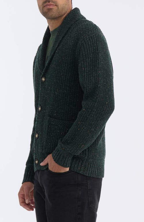Hunter Shawl Collar Button Front Cardigan In Green