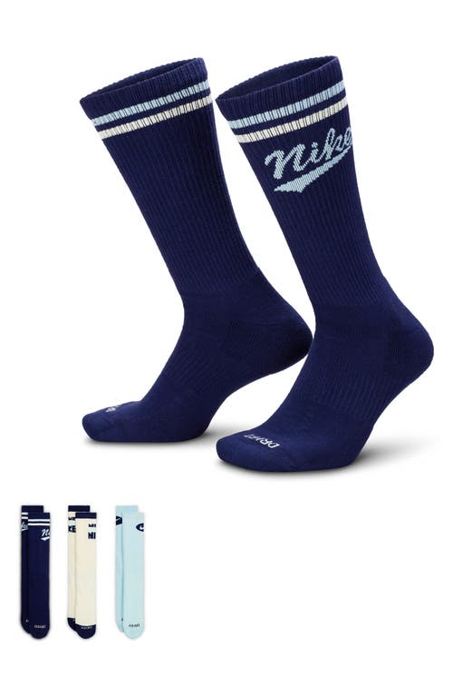 Nike Assorted 3-pack Dri-fit Everyday Plus Cushioned Crew Socks In Multi Color