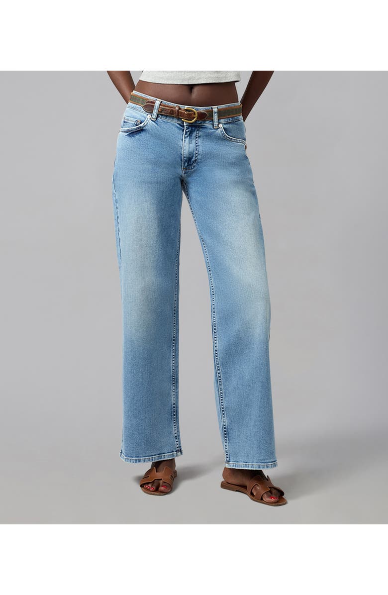 Lola Denim Miro Mid Rise Comfort Straight Jeans, Main, color, Denim Dusk