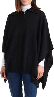 Bruno Magli Quarter Zip Wool & Cashmere Poncho